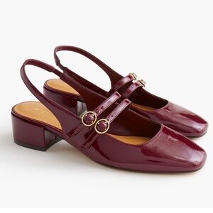 J. Crew Factory Burgundy Mary Jane Heels